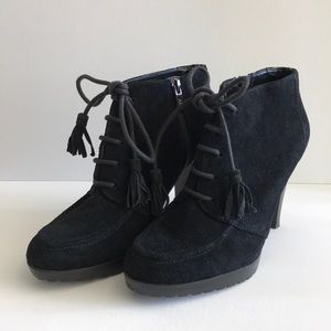 AL Anne Klein Black Suede Booties